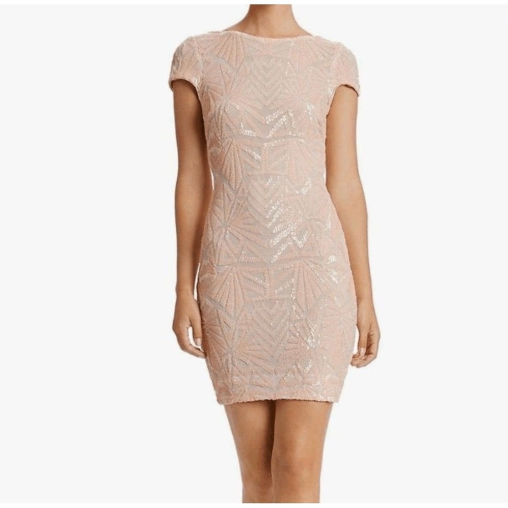 Dress the Population Short Sleeve Sequined Mini Dress XS